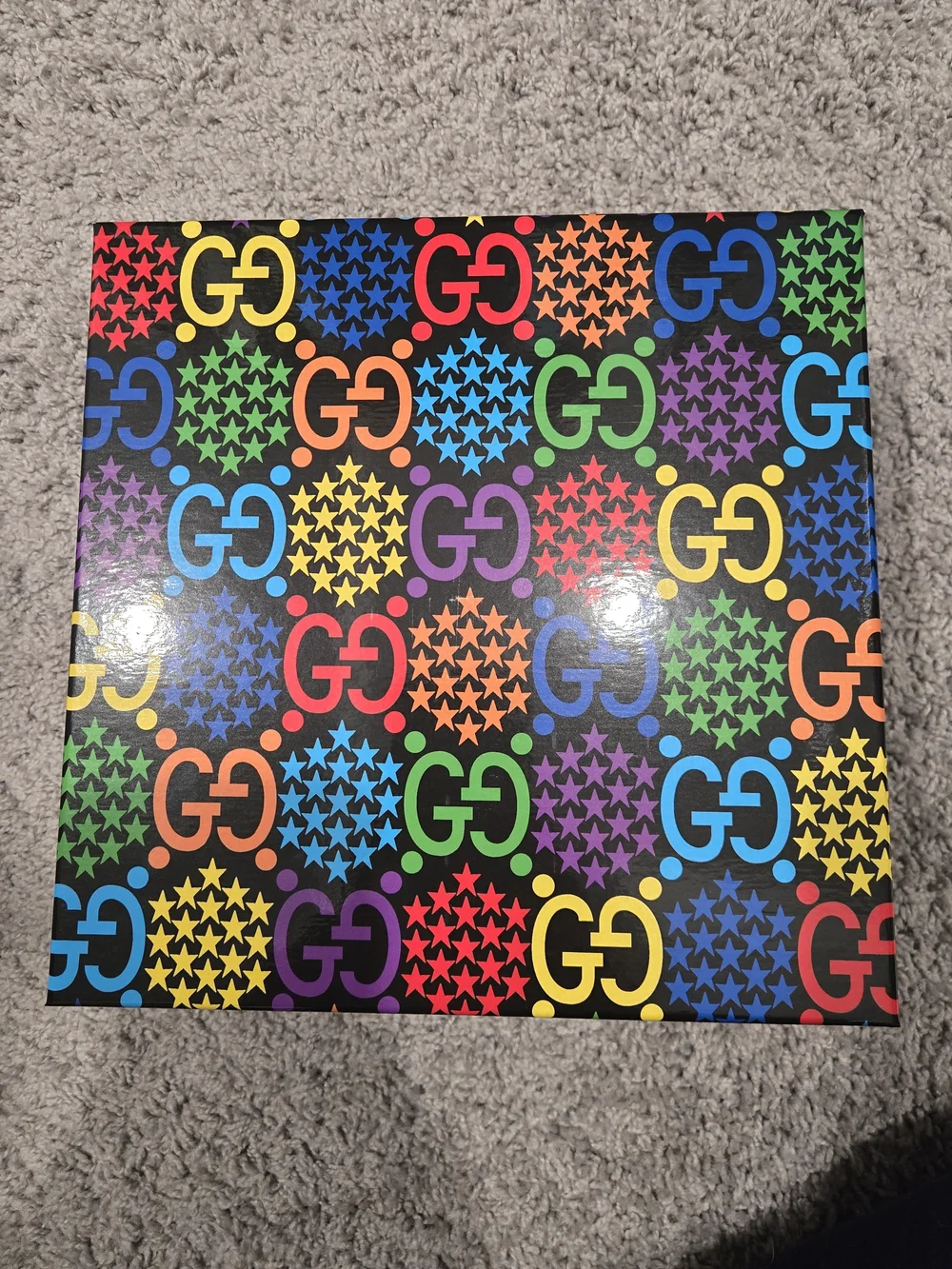 Gucci Multicolor GG Psychedelic Mini Messenger Bag with Black Trim